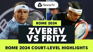 Alexander Zverev vs Taylor Fritz Court-Level Highlights | Rome 2024