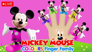 🔴LIVE! MICKEY Colours FINGER FAMILY Nursery Rhymes \u0026 Kids Songs