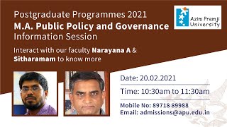 2021 PG Admissions - MA Public Policy and Governance Information Session