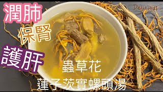 ［蟲草花黨參螺頭湯 ］  補肝 補腎 潤肺｜捱夜補身湯水