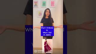 What I Ordered Vs What I Got Ft. Indya|| Indya Ready To Wear Saree #shorts