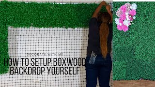 M.E  DECOR- || How to set up a boxwood backdrop yourself || D.I.Y green backdrop|| unboxing ||