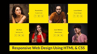 How To Make Team Section Design Using HTML And CSS | Website Design Tutorial Step by Step