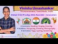 Vinisha Umashankar Tamil Nadu India Global Child Prodigy Awards 2022 Innovation Category GCPAwards