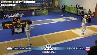 2019 244 T64 18 M F Individual Budapest HUN WCH 2 PEGGS GBR vs GIACON NED