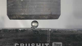 Crushing Steel Ball with Hydraulic Press