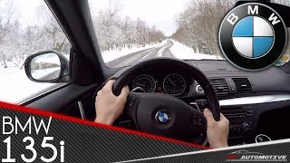 BMW 135i DKG POV Test Drive+SNOWSTORM+Speed+Powerslides