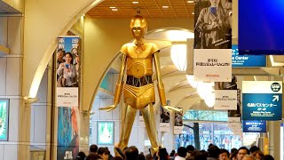 ナナちゃん人形がスターウォーズのC3POにコスプレ in 名古屋駅