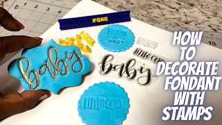 Decorating Fondant with Stamps | Embossing Fondant \u0026 Alphabet Stamp