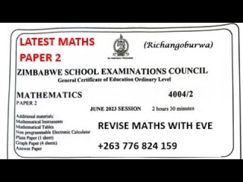 ZIMSEC June 2023 , Maths Paper 2, Solutions For Section B - YouTube