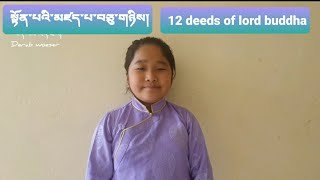 སྟོན་པའི་མཛད་པ་བཅུ་གཉིས་བཞུགས་སོ།། 12 deeds of lord buddha shakyamuni