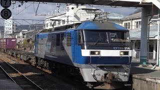 【4K】JR山陽本線　EF210-114号機牽引　1056レ貨物列車　糸崎駅通過