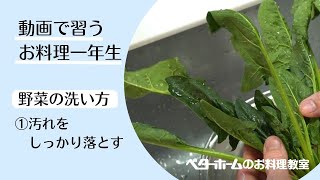 動画で習う お料理一年生　第5回【野菜の洗い方】汚れをしっかり落とす