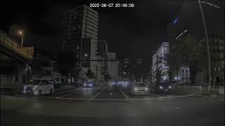 前後同時録画機能付きデジタルルームミラー【MDR-A002】 夜間録画映像