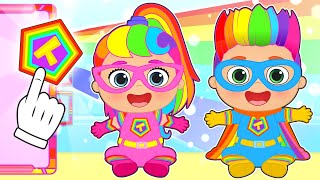 BABIES ALEX AND LILY 🦸‍♀️🌈 Dress up as Rainbow Superheroes