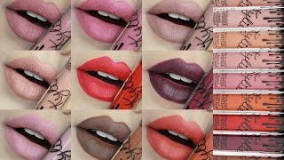 KYLIE LIP KITS | SWATCHES + EXACT DUPES FOR ALL 9 MATTE SHADES!!