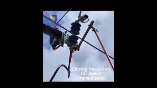 Closing the circuit for power transmission #electricalwork