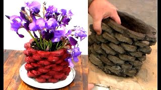 DIY, How to make a Cement Planter out of discs creative ideas