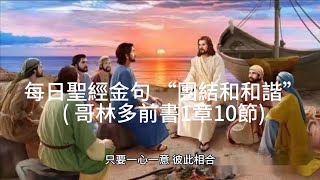 每日聖經金句: “團結和和諧” (哥林多前書1章10節)