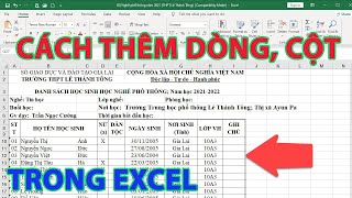 Cách thêm dòng trong excel | Cách thêm cột trong excel