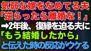 【スカッとする話】気弱な嫁をなめて離婚届を叩きつけた旦那「逆らったら離婚な」→2年後、強気に復縁を迫ってきた夫に「もう結婚したから」と伝えた時の反応がウケる