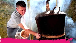 Making ALBANIAN RAKI at Turtle Farm Albania - Distilling Grapes in Daias, Albania