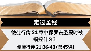 使徒行传 21 章中保罗去圣殿时被指控什么？| 使徒行传 21:26-40 | 第45课