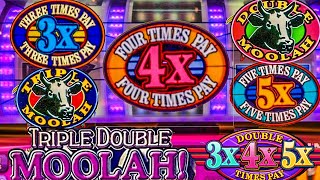 Old School Double 3X4X5X Times Pay and Triple Double Moolah 3 Reel Casino Slots