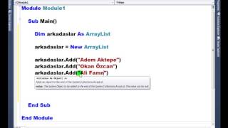 Visual Basic .NET - Ders 314 : ArrayList - Remove