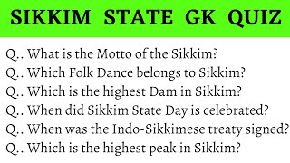 20 GK Question and Answer about Sikkim | Sikkim state quiz | Indian State quiz | Sikkim Exam GK 2022