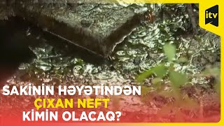 Ceyranbatan qəsəbəsində sakinin həyətindən neft fontan vurdu