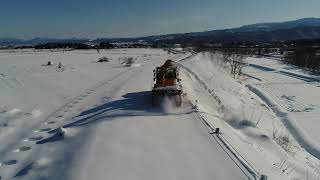 ロータリー除雪車　NR656H　ドローンで空撮