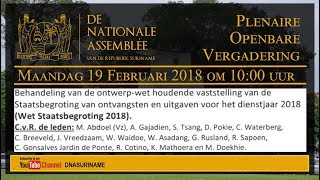 Plenaire Openbare Vergadering 19 Februari 2018