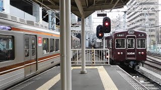 2022.03.01 阪急 3300系3324F 普通大阪梅田行き発車 大阪市高速電気軌道 66系66604F 普通天下茶屋行き発車 淡路駅 阪急電鉄 阪急電車 大阪メトロ Qsaka Metro