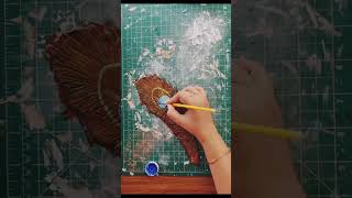 Peacock Feather- Part 2 ..Mould it (air dry clay) se banaya mor pankh mixed media painting k liye...