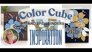 COLOR CUBE CARD INSPIRATION | SPELLBINDERS | 3 CARDS