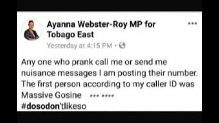 Minister Webster-Roy Denies Harassing 'Massive' Gosein