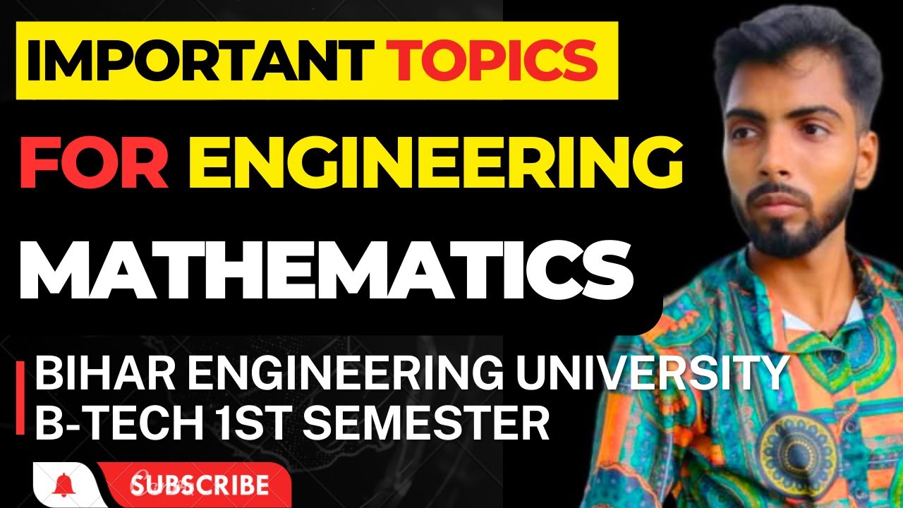 IMPORTANT TOPICS ENGINEERING MATHEMATICS B-TECH 1ST SEMESTER # ...