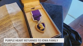 State Treasurer helps return Purple Heart to Iowa family