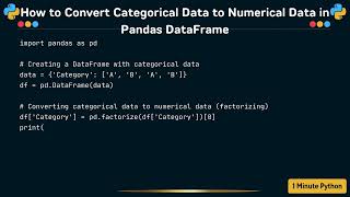 How to Convert Categorical Data to Numerical Data in Pandas DataFrame