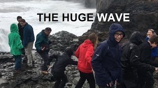 Iceland ~ Huge Wave Gets Everyone Wet ~ Dyrhólaey