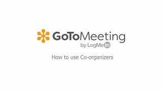 GoToMeeting - How to use Co-organizers