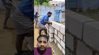 Block Wall 🧱 Perfect Size And Desing Wow #construction #tamil #house #modularwalls