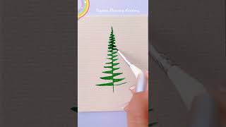 Easy painting technique || Christmas Tree  #painting #creativeart  #satisfying