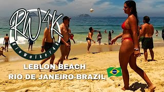 4K - WALKING ON THE BEACH - LEBLON - RIO - BRAZIL | ANDANDO NA PRAIA DO LEBLON.