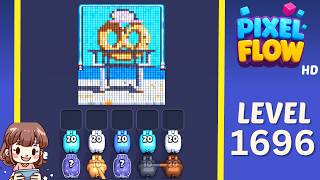 Pixel Flow Level 1696 Solution Walkthrough