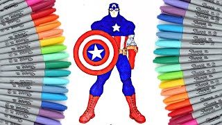 CAPTAIN AMERICA #2 Coloring Pages | AVENGERS | How to Color Captain America | Coloring for Kids |