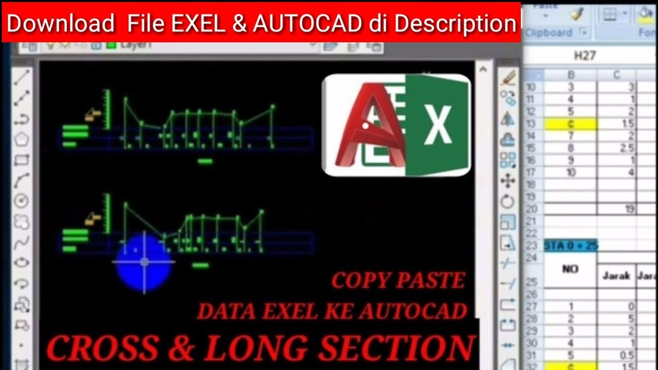 Cara Cepat Menggambar Cross Section & Long Section Video #2 - YouTube