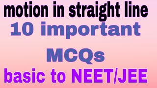 motion in straight line important mcqs 02 #physics