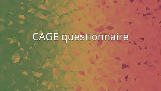 CAGE questionnaire